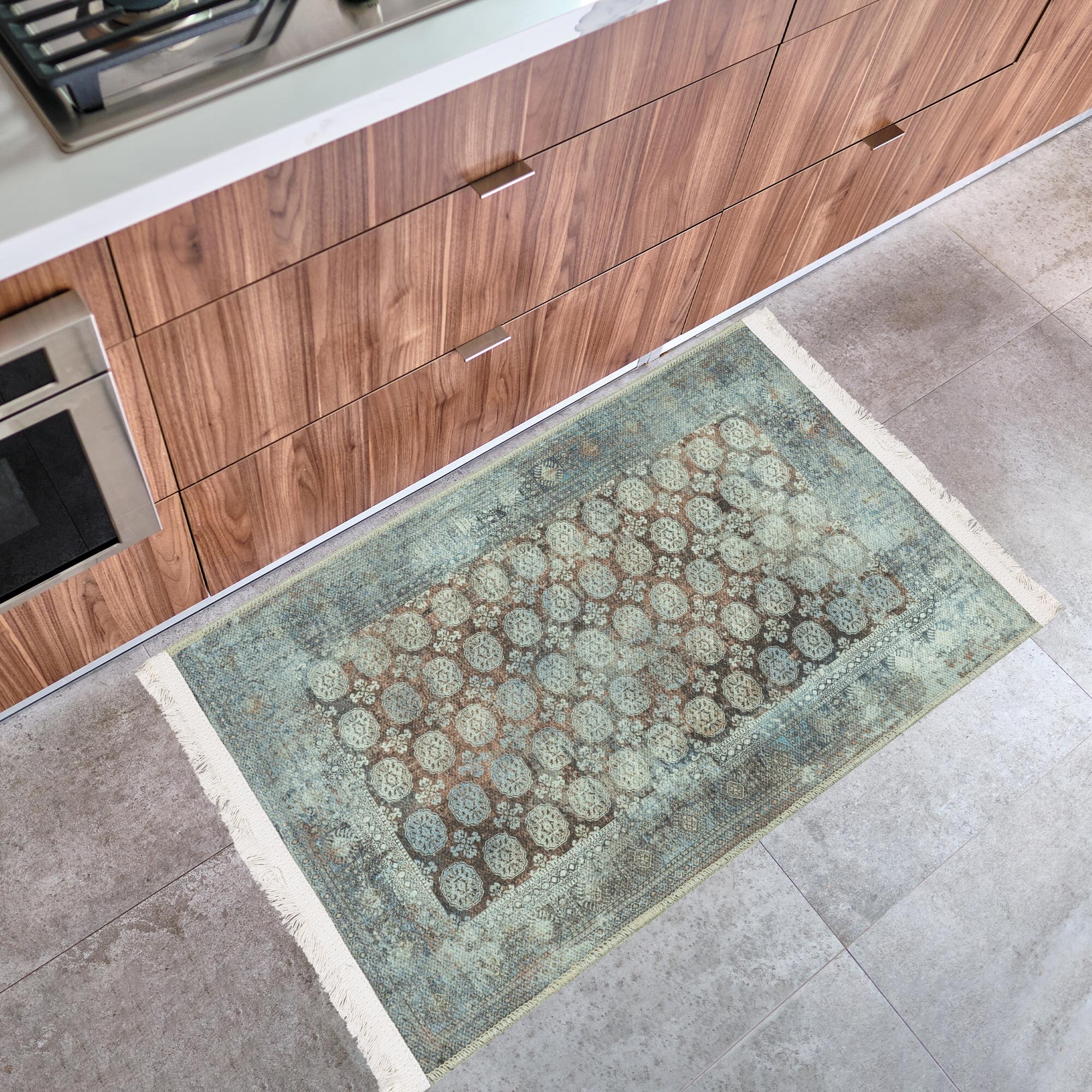 Ottomanson EFF3708-2X3 Effect 2 x 3 (ft) Flatweave Cotton Rust Brown Bokhara Rectangular Indoor Distressed/Overdyed Oriental Machine washable Area rug