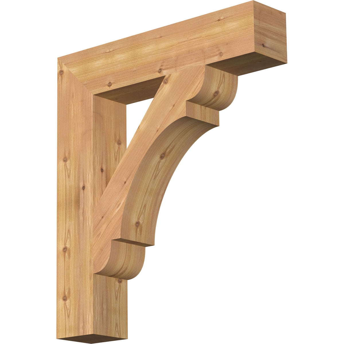 Ekena Millwork BKT06X28X32OLY05SWR Olympic block smooth 5-1/2-in x 28-in x 32-in Western red cedar Brown Wood Standard bracket