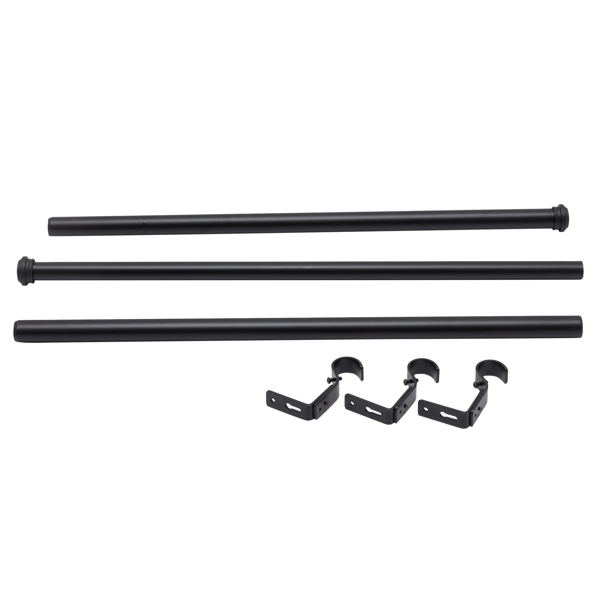 Details about   Allen+Roth Drapery Rod Set Matte Black Finish 36in-72in 