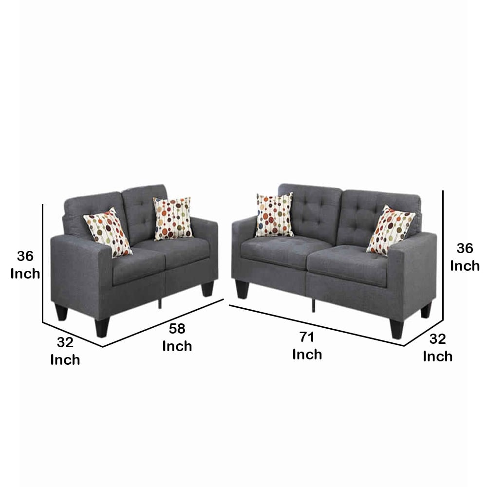 Benzara Modern 2-Piece Linen Gray Living Room Set BM168723 at Lowes.com