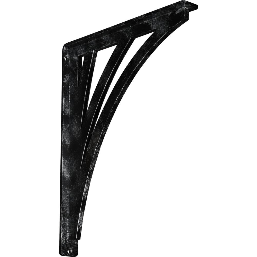 Ekena Millwork BKTM01X12X15SNEASV Nevio 12-in x 1.5-in x 15-in Gray Wrought iron Mounting bracket