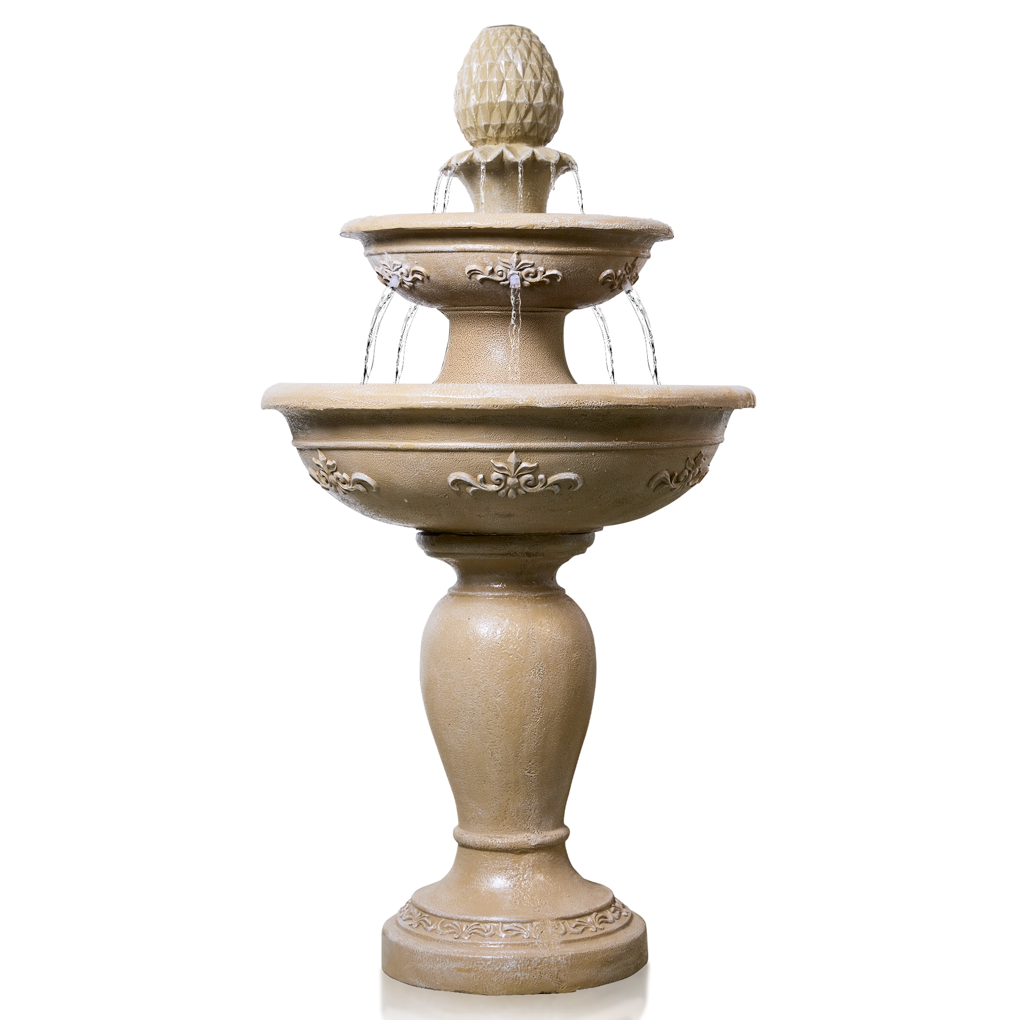 Vbal LSFF11 47.05-in H Resin Electric Powered Tiered Outdoor Fountain with Birdbath Pump Included