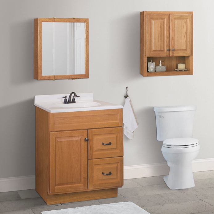 Project Source Traditional Oak Wall Cabinet Collection At Lowes Com