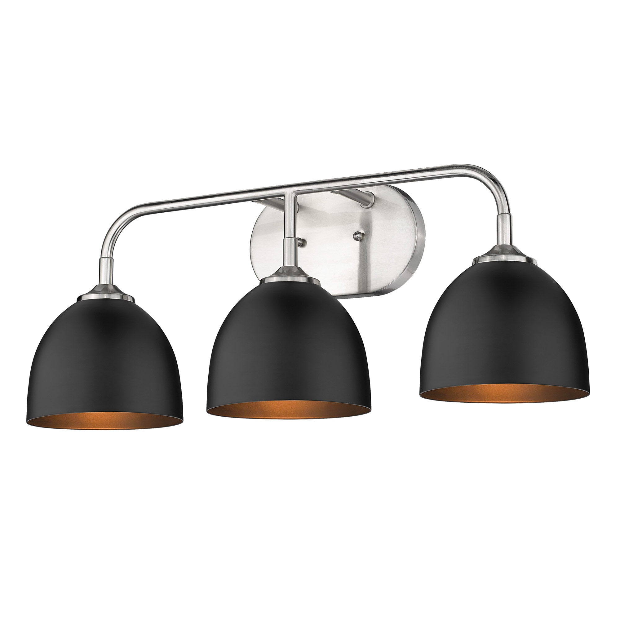 Golden Lighting 6956-BA3 PW-BLK Zoey 7.25-in 3 -Light Pewter Industrial Vanity light