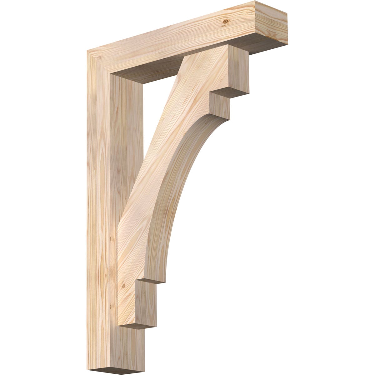 Ekena Millwork 1463348 Merced Block Smooth Bracket with Offset Brace 5-1/2-in x 24-in x 36-in Douglas fir Brown Wood Standard bracket