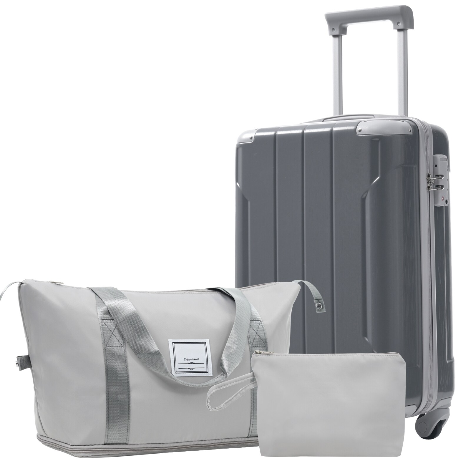 LOVMOR 20 Inch Carry On Luggage Set 3 Piece with Spinner Wheels Lightweight Hardshell ABS Suitcase for Weedend Getaways Business Travel