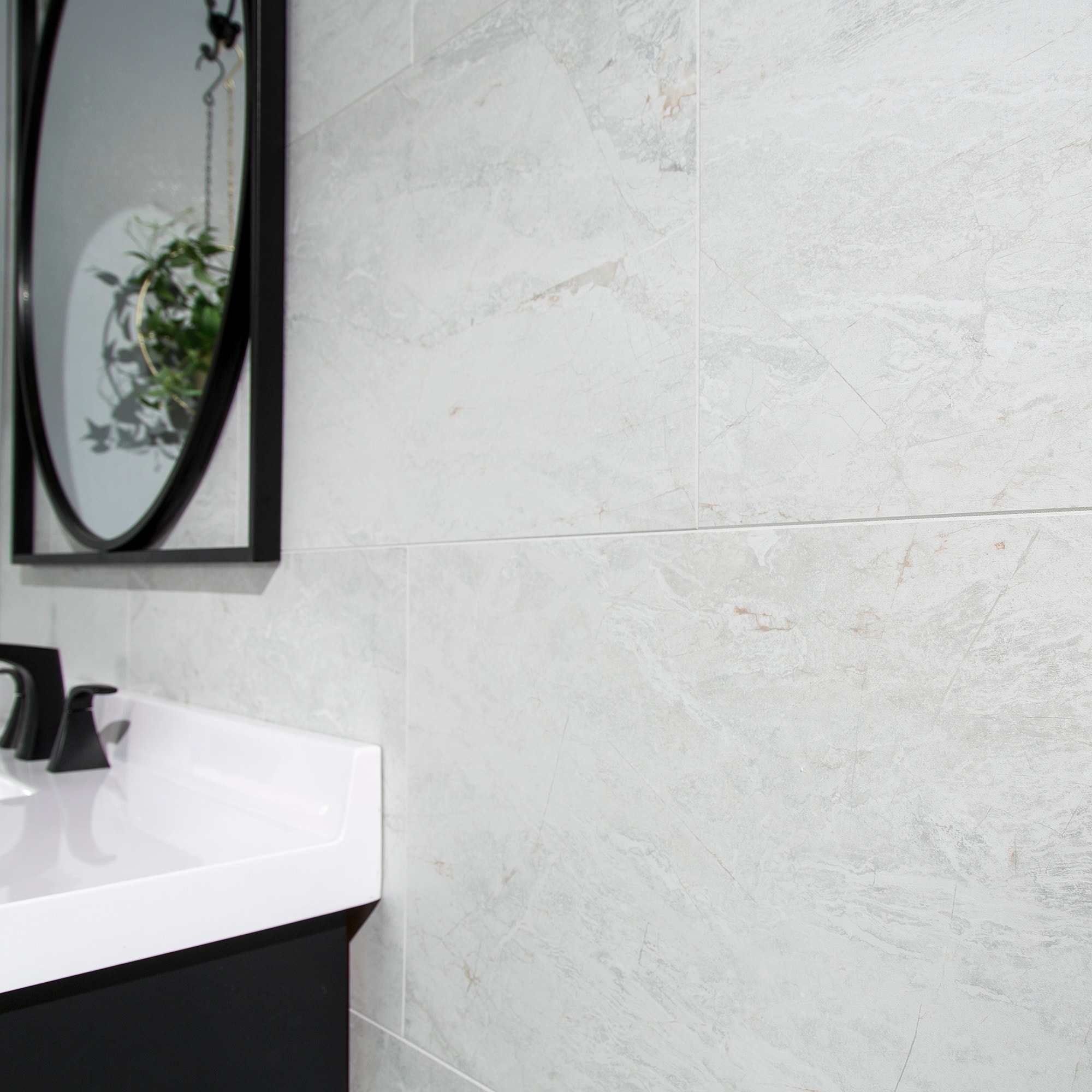 Polar Frost 25.6 in x 14.8 in Vinyl Waterproof Interlocking Wall Tiles
