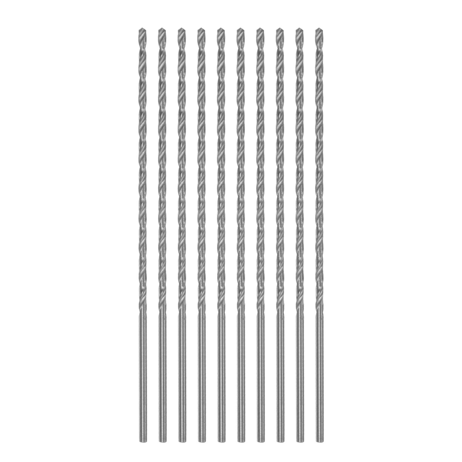 Harfington 10pcs Extra Long Drill Bits 2mm HSS Drill Bit with High Speed Steel Straight Shank 100mm Length for Metal Woodwork Plastic Aluminum Alloy