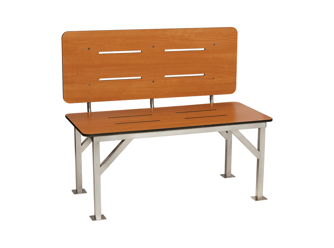 Seachrome SSBB-480240-PTS Phenolic teak Teak Wall mount Shower chair ADA Compliant