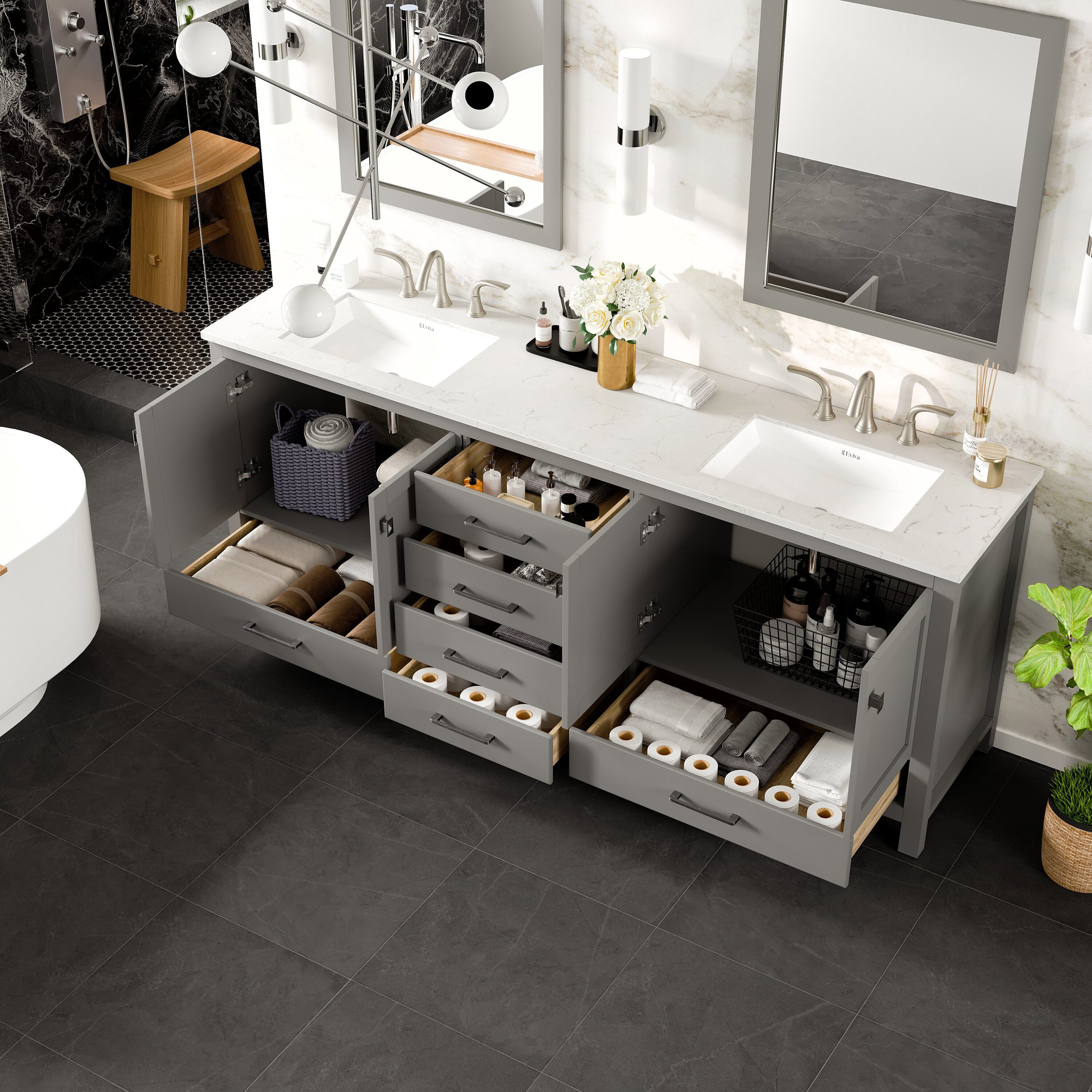Eviva EVVN412-84GR Bath-Vanity-Combo - View #5
