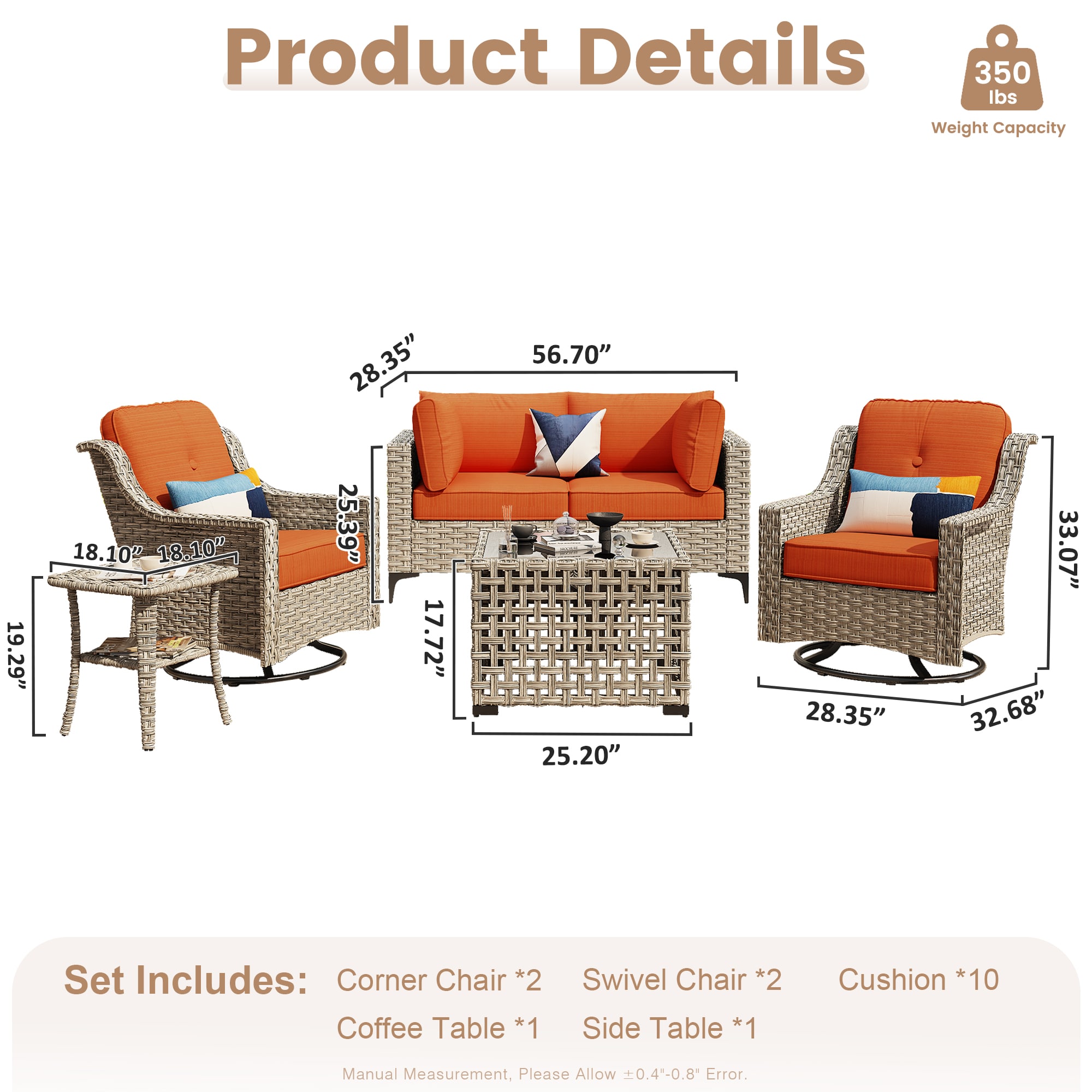 Pouuin SKT806 Patio-Conversation-Sets - View #7