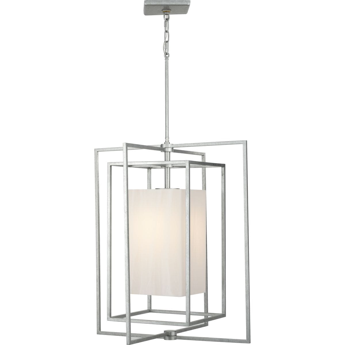 Progress Lighting P550118-141 Point Dume-Shadmore Galvanized Modern/Contemporary Square Led, Outdoor Hanging Pendant Light