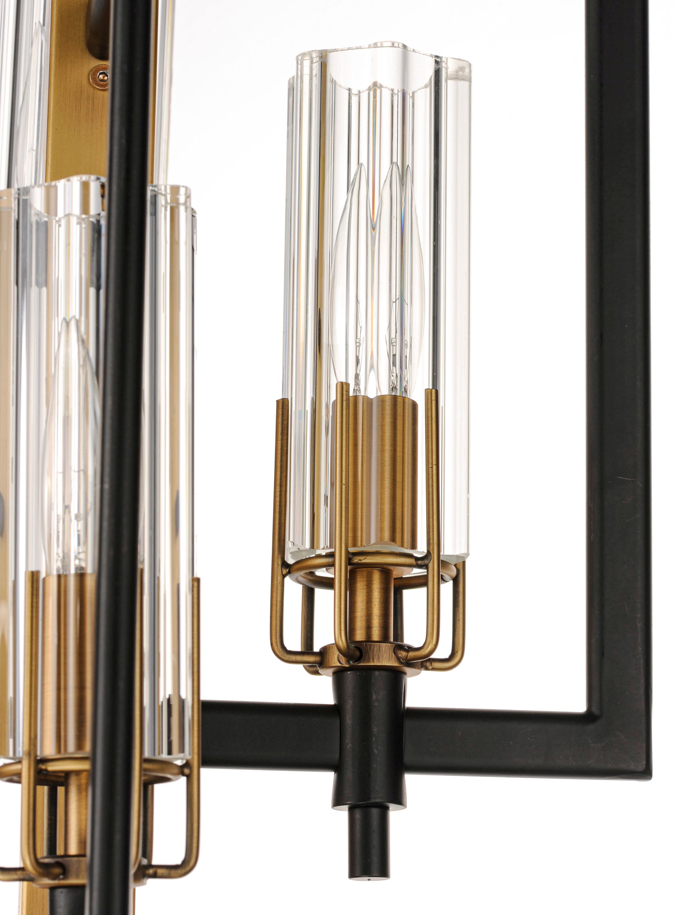 Flambeau 6-Light Pendant with Clear Glass Shades and Black Antique Brass Finish