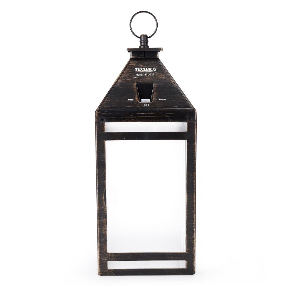 12.88 Outdoor Vintage Solar LED Lantern with Auto Dawn-to-Dusk Sensor