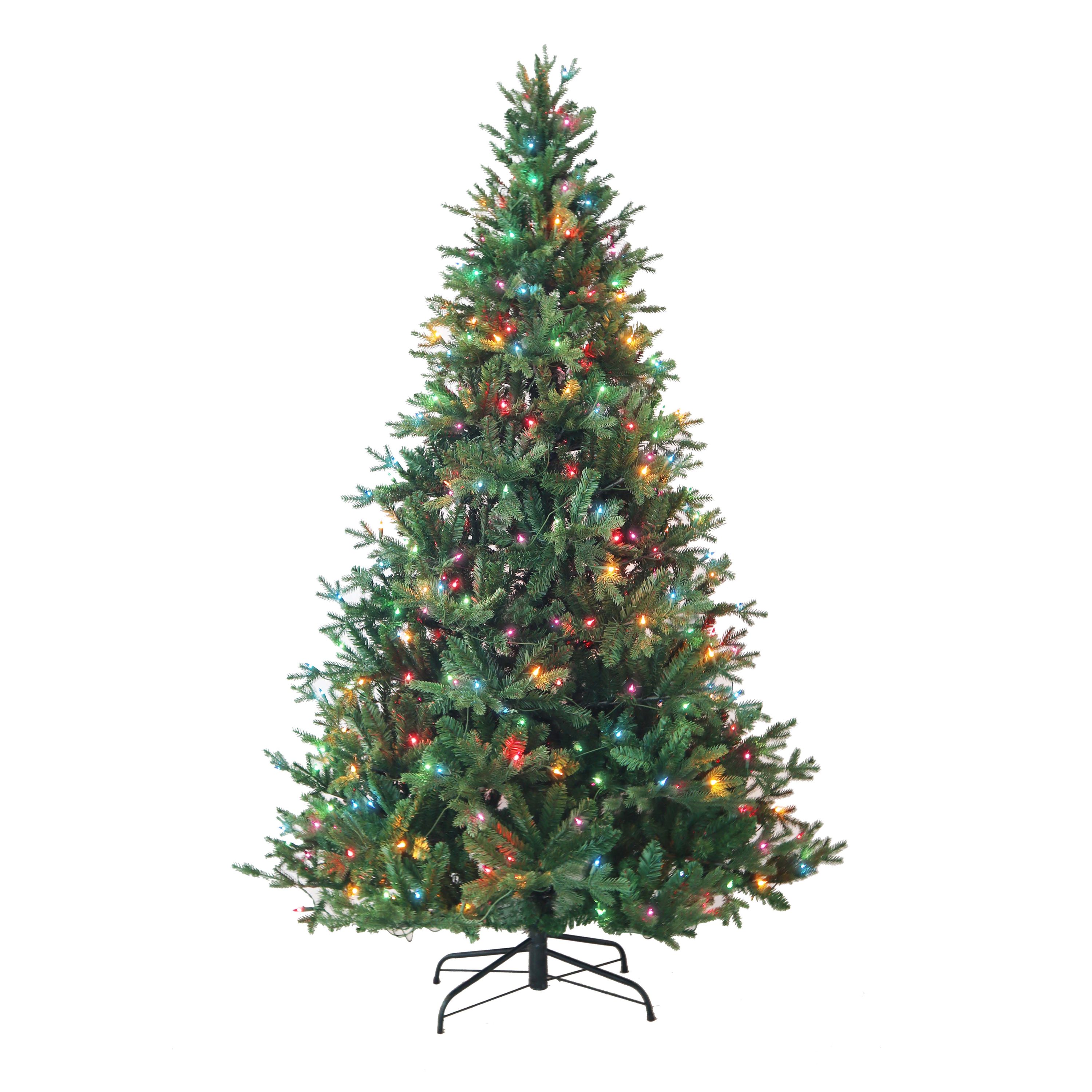 Kurt S. Adler 7-ft Jack Pine Pre-lit Artificial Christmas Tree with ...