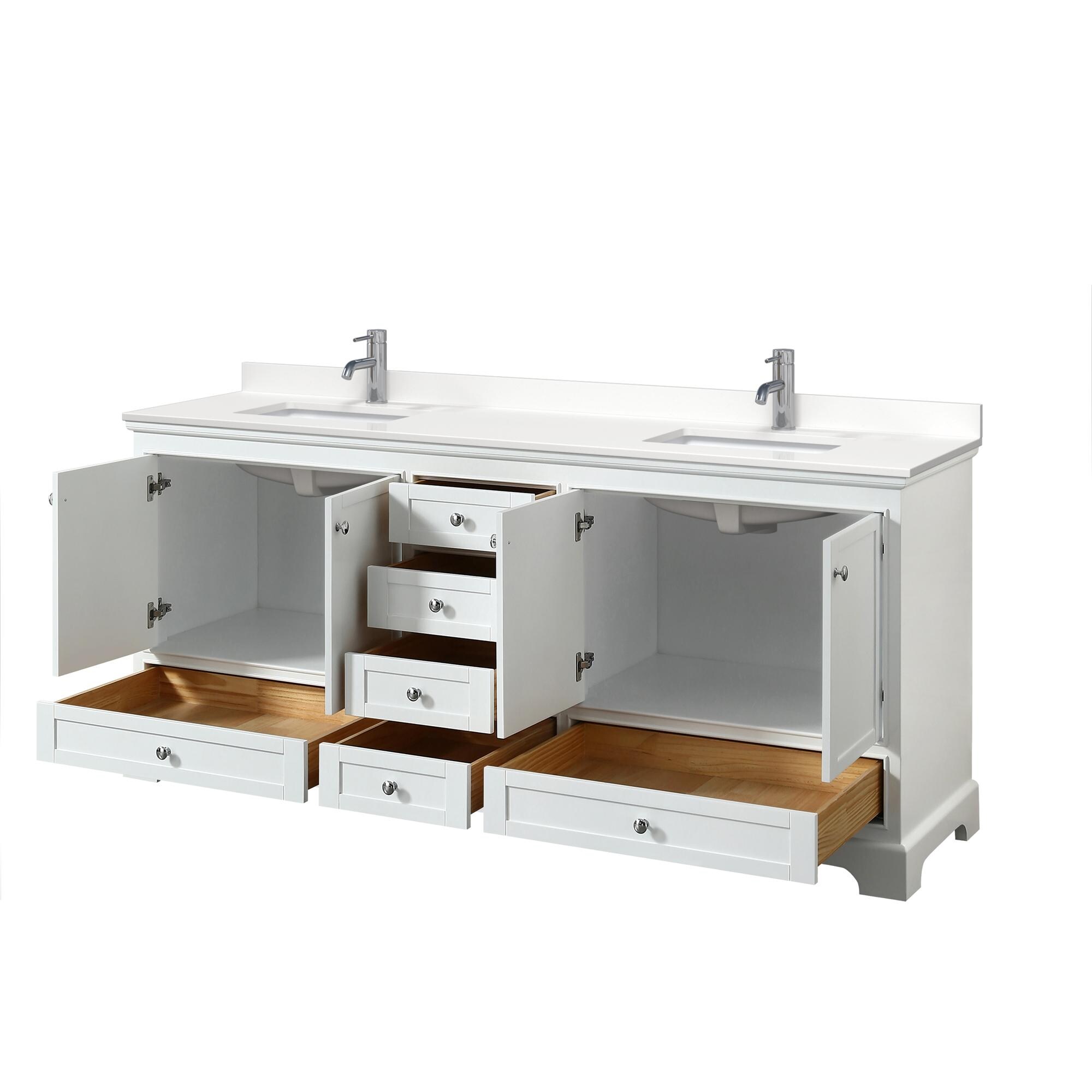 Wyndham Collection WCS202080DWHWQUNSMXX Bath-Vanity-Combo - View #2