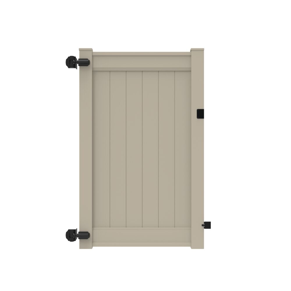 Freedom 73053897 Emblem 6-ft H x 4-ft W Clay Vinyl Flat-top Fence gate kit (Unassembled)
