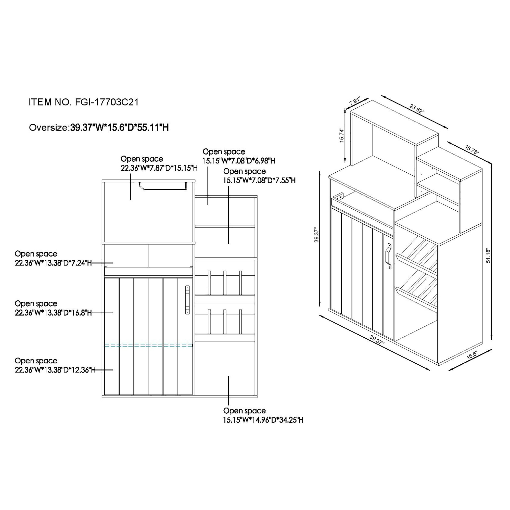 Furniture of America FGI-17703C21 Dining-Kitchen-Storarge - View #7