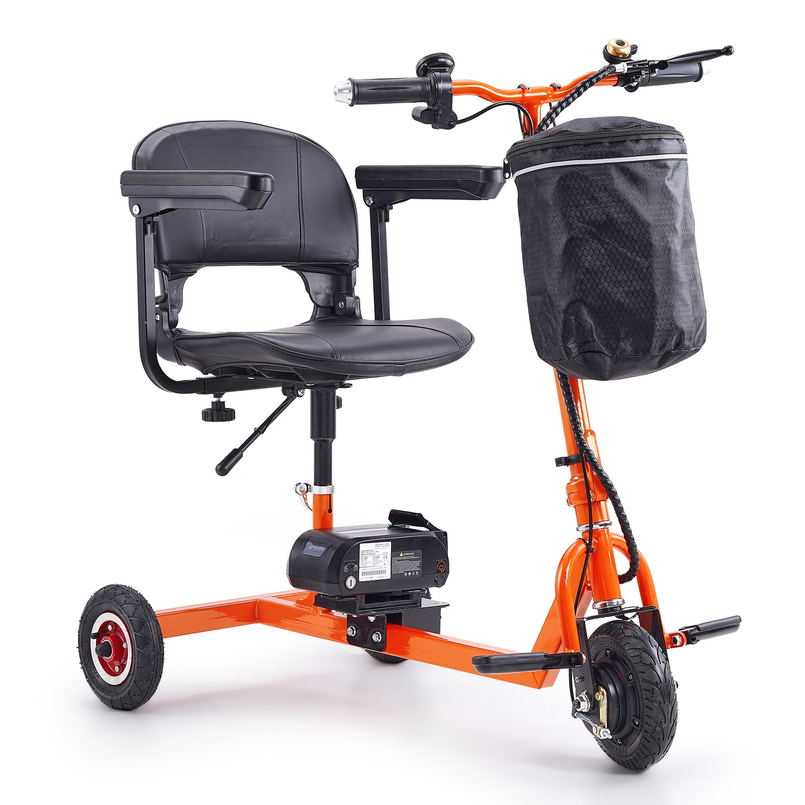 Mecale 3-Wheel Folding Mobility Scooter with 12-Mile Range and 330-lb Capacity for Seniors