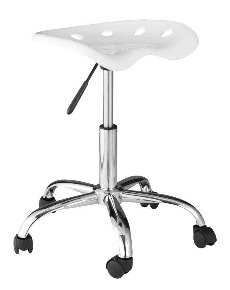 OneSpace 60-101401 Computer Task White Contemporary Adjustable Height Swivel Plastic Task Chair