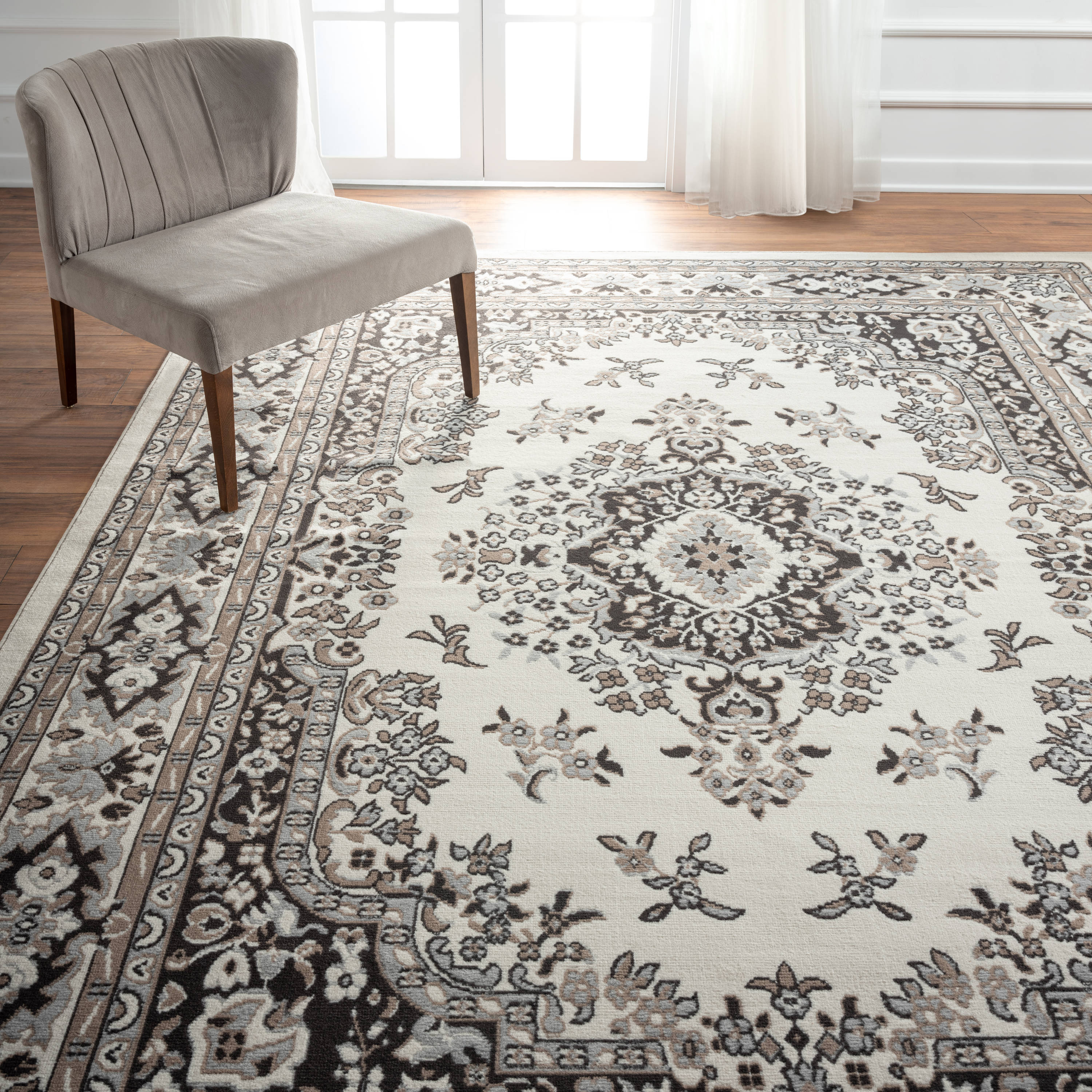 Home Dynamix Premium Sakarya 5 X 7 (ft) Ivory-taupe Indoor Medallion ...