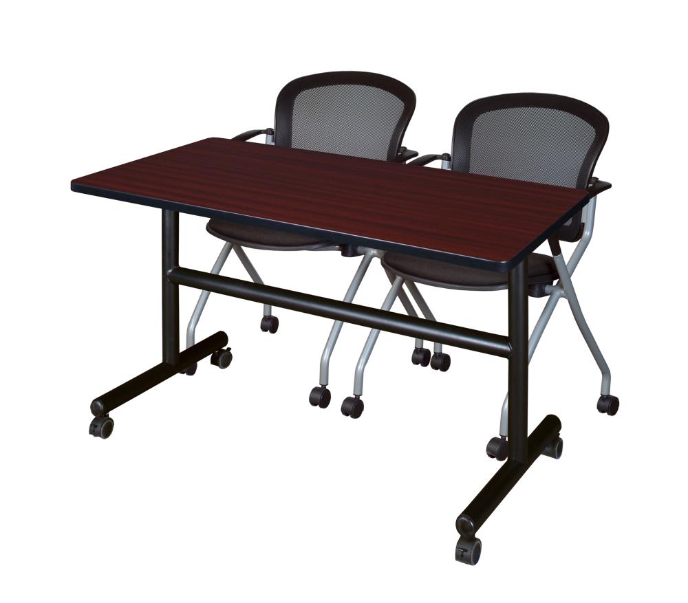 Regency MKFT4824MH23BK Training Brown 4-Person Training Table (42-in W x 29-in H)