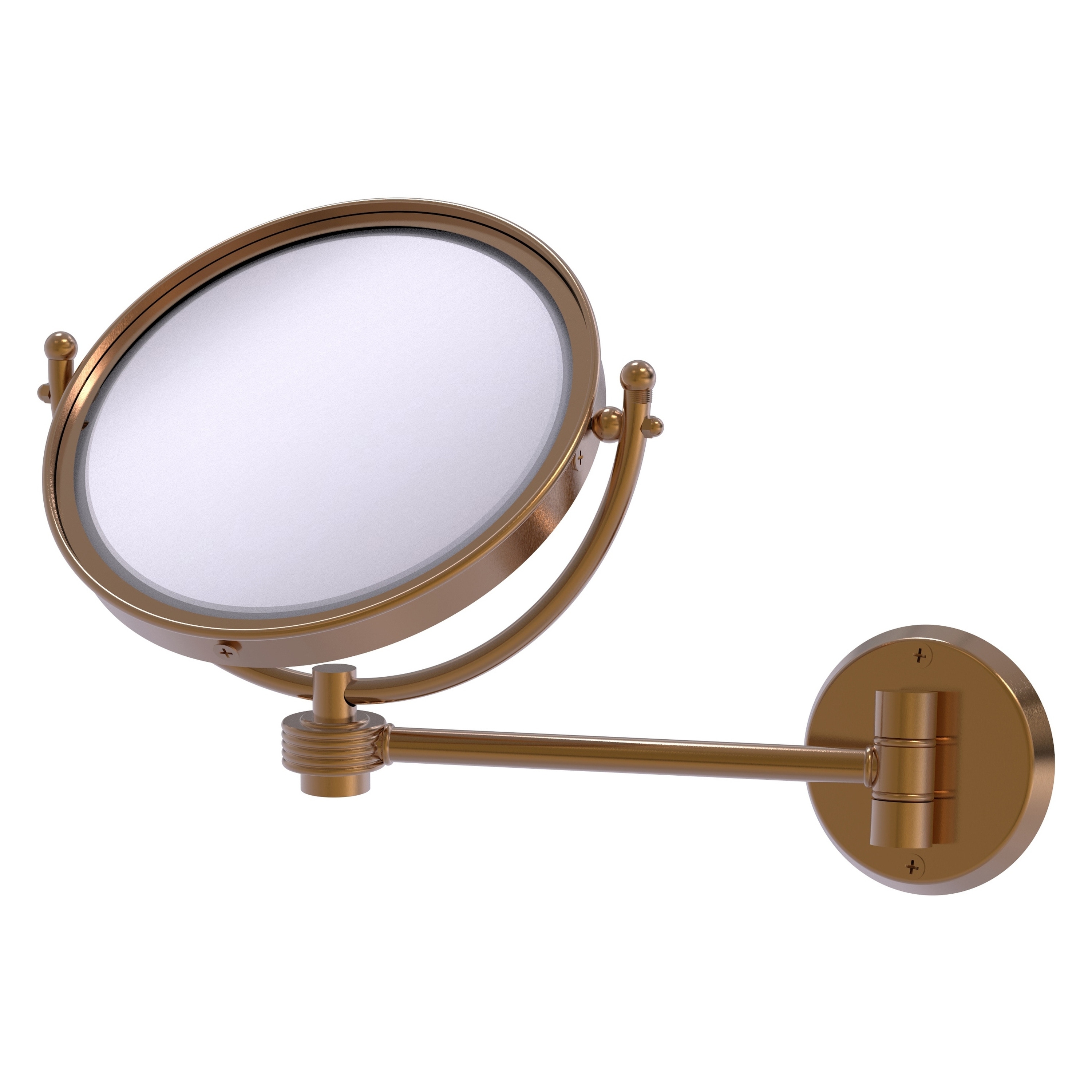 8-in x 10-in Brushed Copper Double-sided 2X Magnifying Wall-mounted Vanity Mirror | - Allied Brass WM-5G/2X-BBR