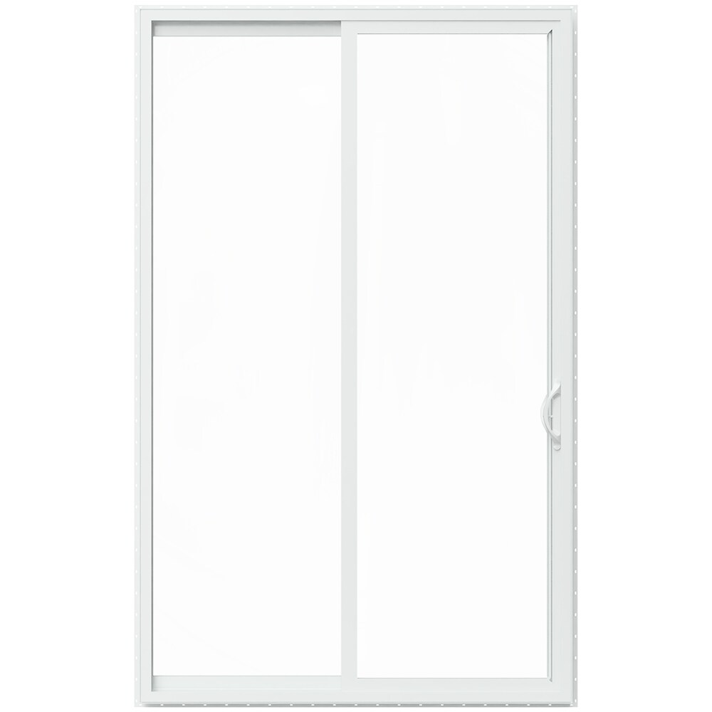 JELD-WEN 96-in x 80-in x 4-916-in Jamb Low-e White Vinyl Sliding Left-Hand  Sliding Double Patio Door Screen Included in the Patio Doors department at  Lowes.com