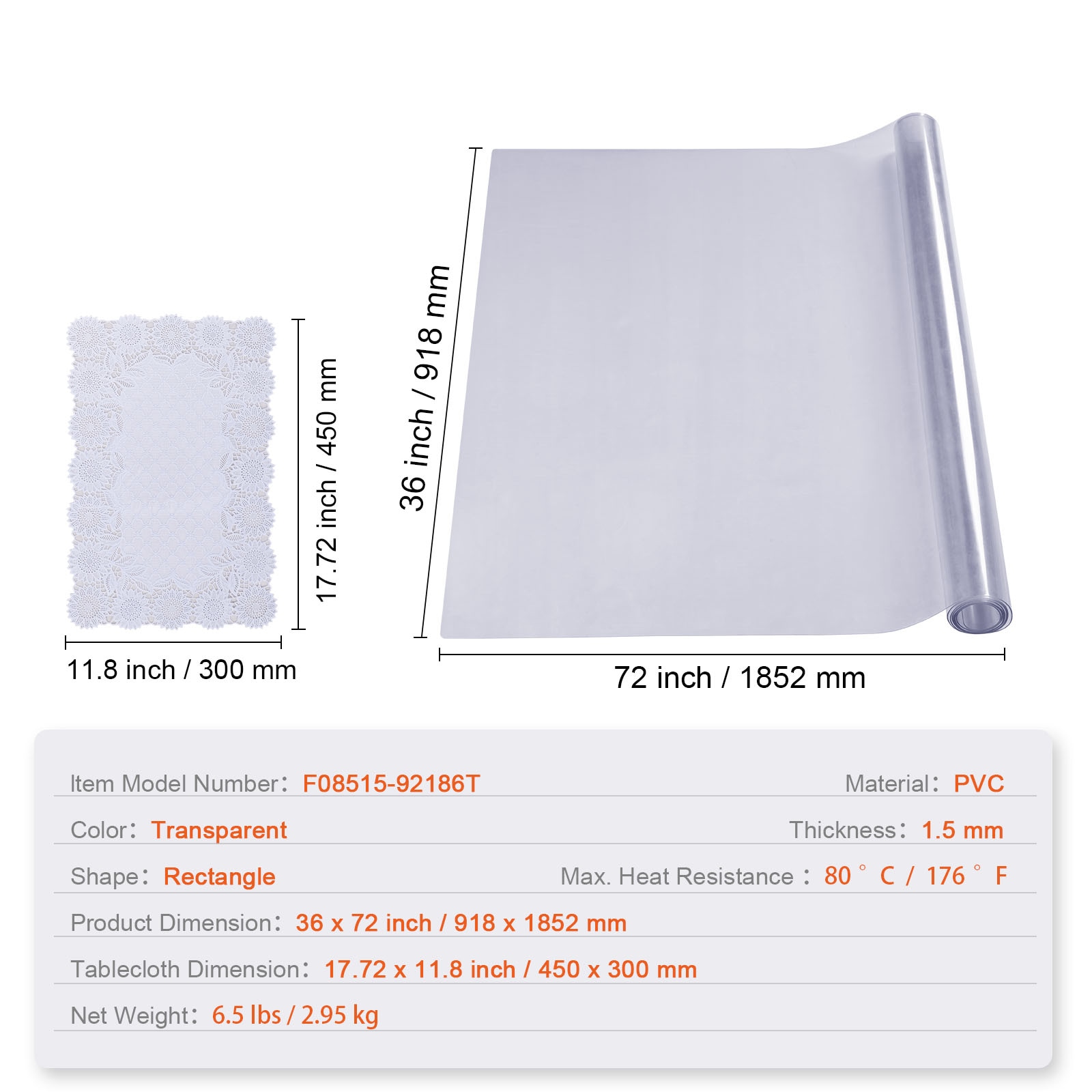 VEVOR ZFXZBYCTMSPVC3UL1V0 Table-Covers - View #9