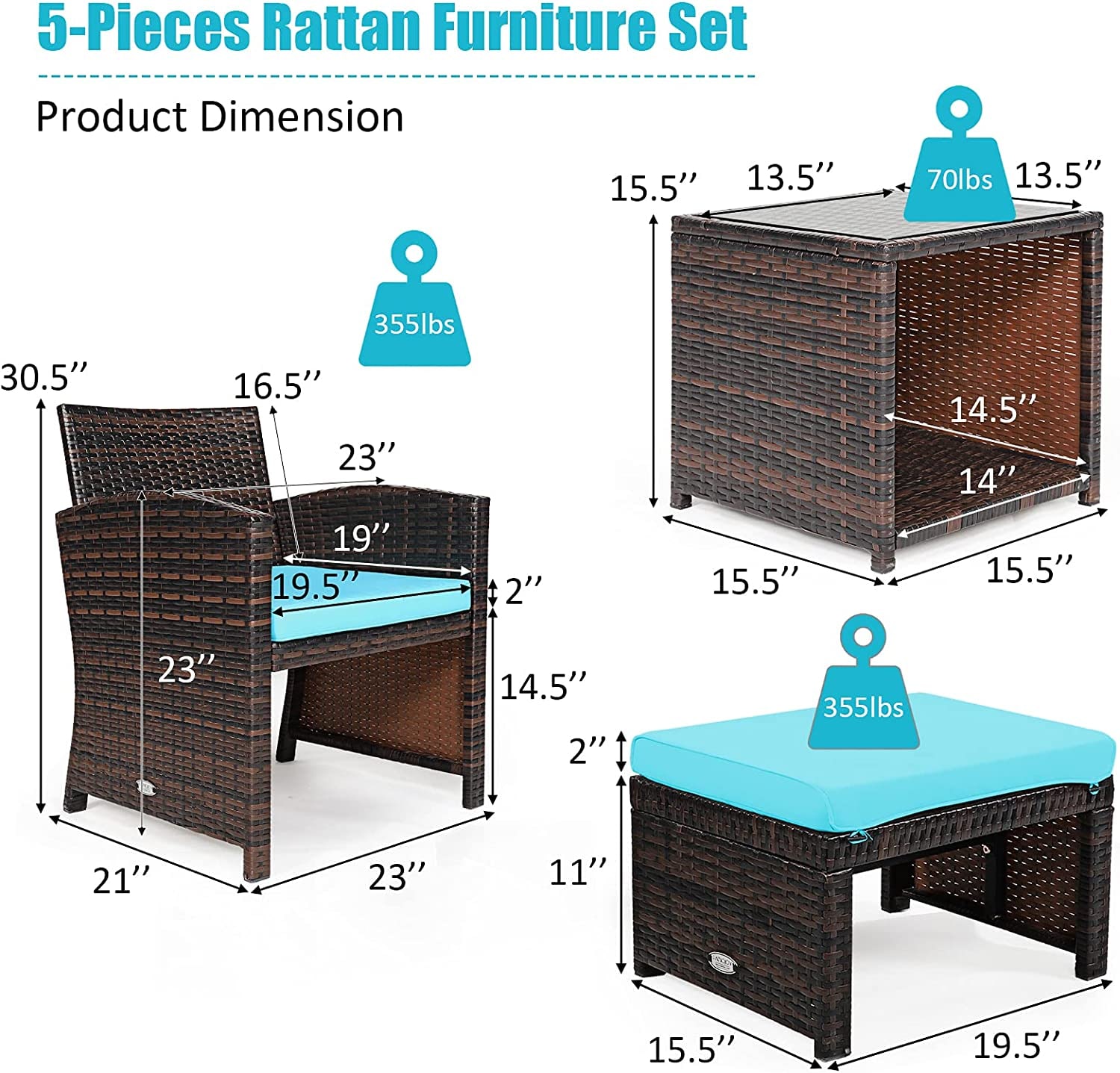 Forclover HYFC-8178RE Patio-Conversation-Sets - View #6