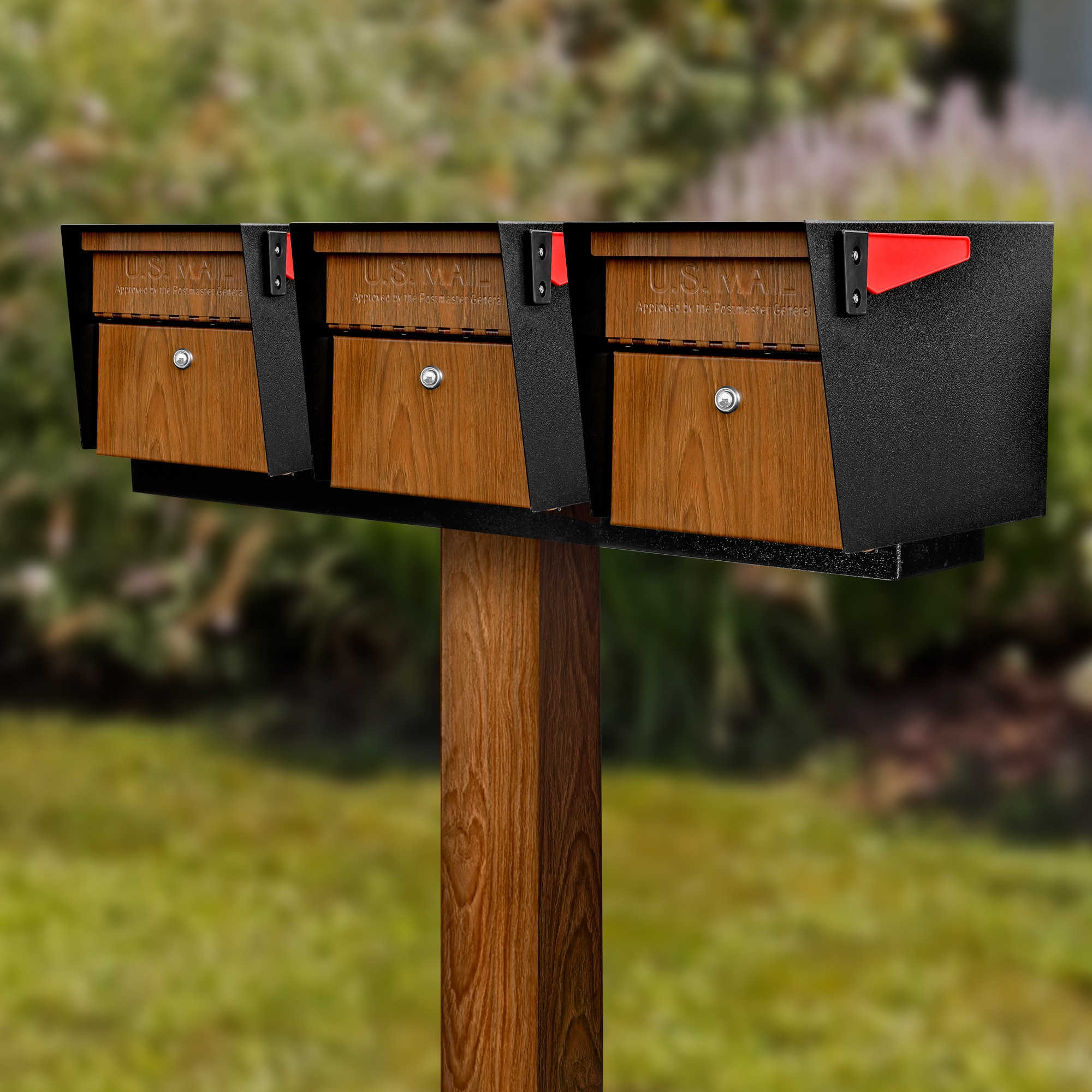 Mail Boss 7510-X3-WG-IG Mail Manager Locking Metal Large Mailbox Multiple colors/finishes with Post