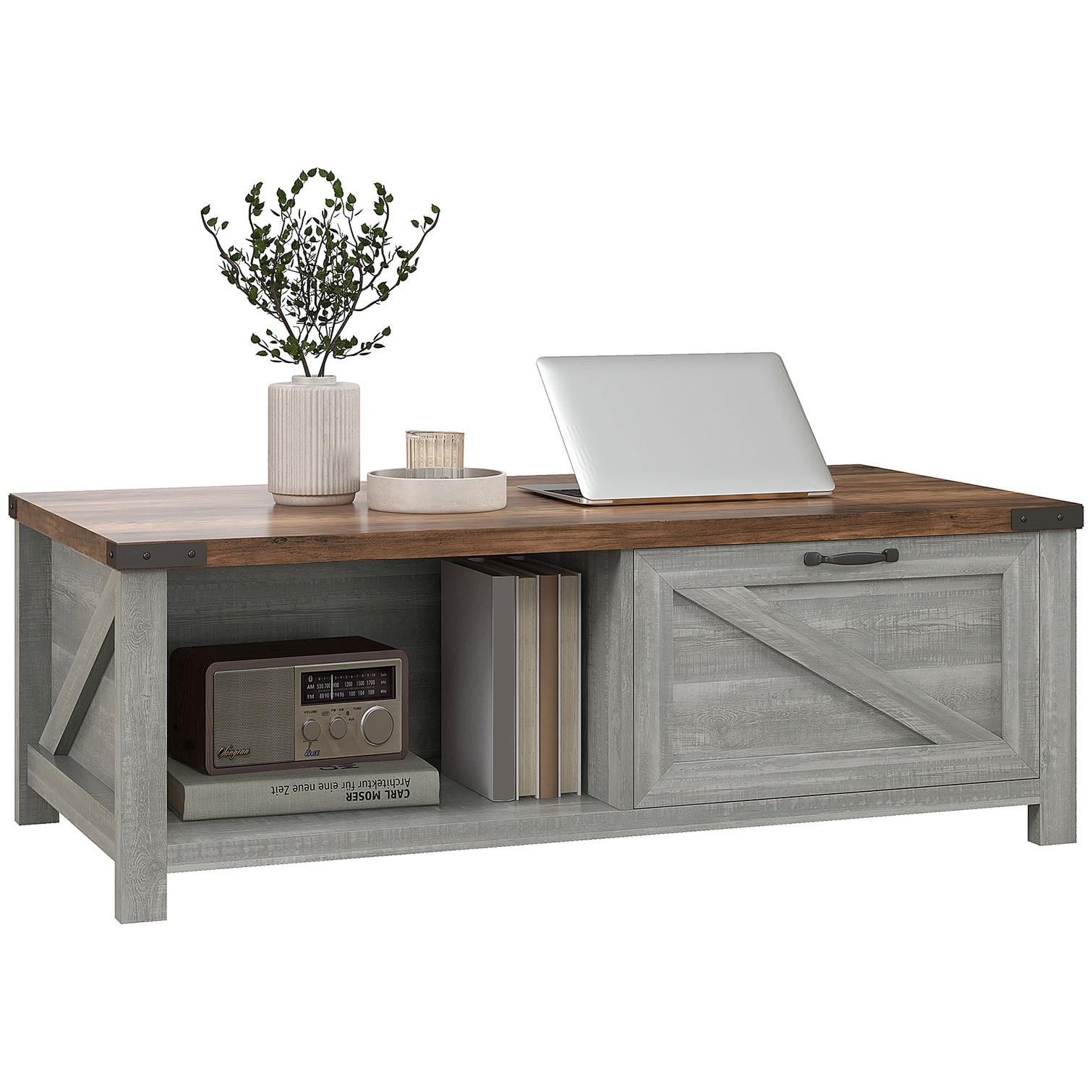 Tammesy Table with Shelving pairing Open Shelf with Adjustable Design ...
