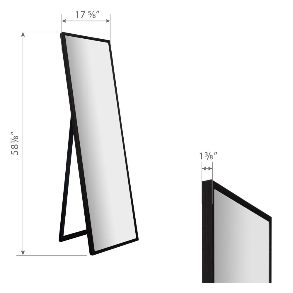 Pinnacle 17.6-in W x 58.1-in H Black Framed Full Length Floor Mirror at ...