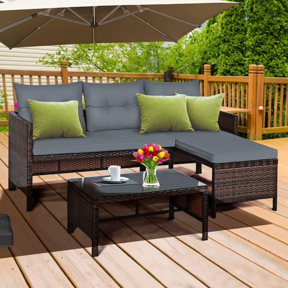 Forclover HYFE-63870GR Patio-Conversation-Sets - View #3