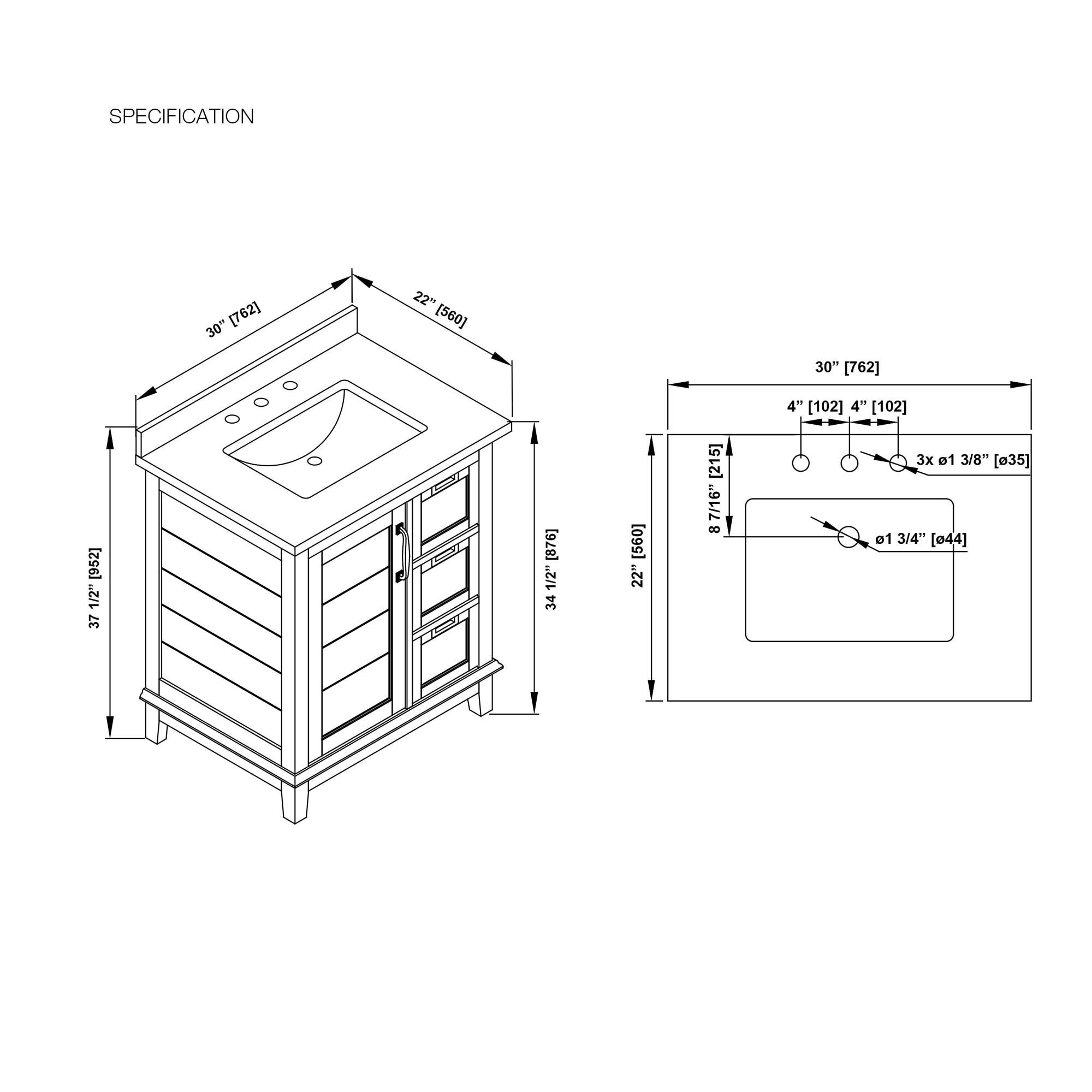 OVE Decors 15VVA-CLAR30-108 Bath-Vanity-Combo - View #3