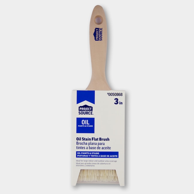 Project Source White Bristle 3-in Natural Bristle- Polyester Blend Round  Paint Brush (Stain Brush) in the Paint Brushes department at