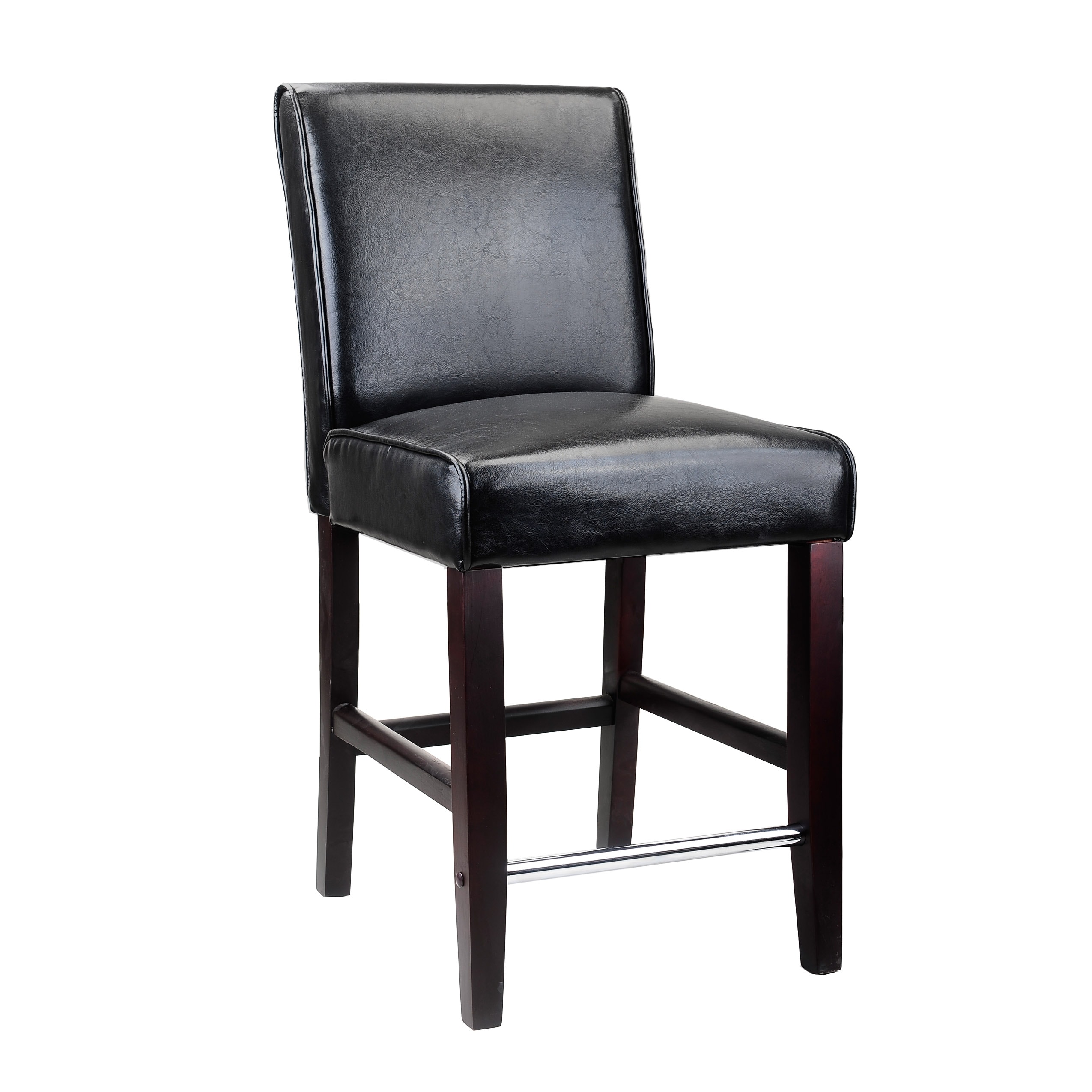 CorLiving DAD-504-B Ira Black 25.0-Inches H Counter height Square seat Upholstered Wood Bar Stool and Back