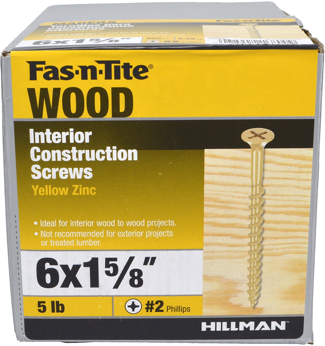 Fas-n-Tite 48805 #6 x 1-5/8-in Yellow zinc Interior Wood screws (