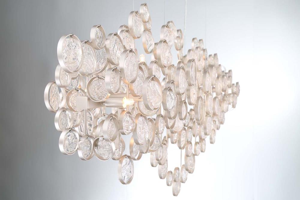 Trento 15-Light Champagne Silver and Clear Glass Chandelier