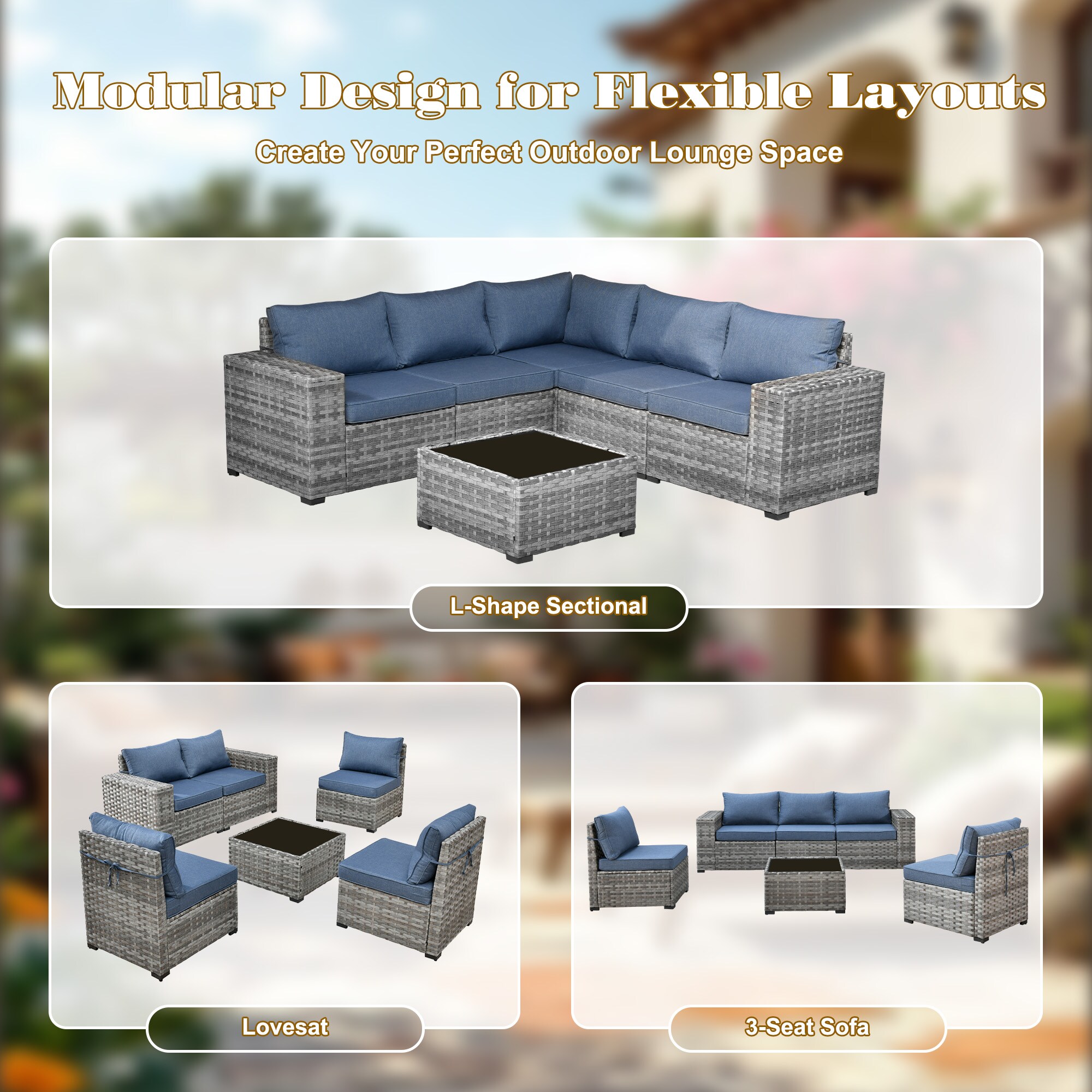 Pouuin SCFPBBR3-9 Patio-Sofas-Daybeds - View #9
