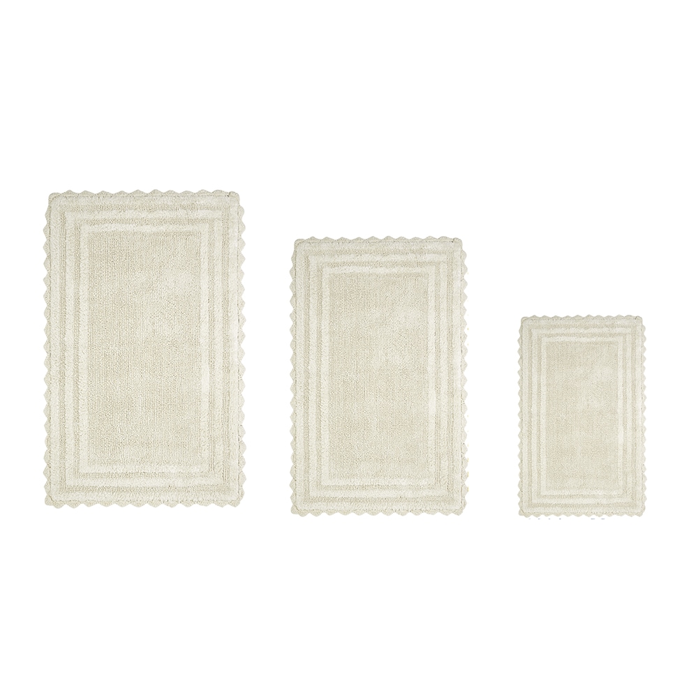 Better Trends 40-in x 24-in Ivory Cotton Bath Rug in Off-White