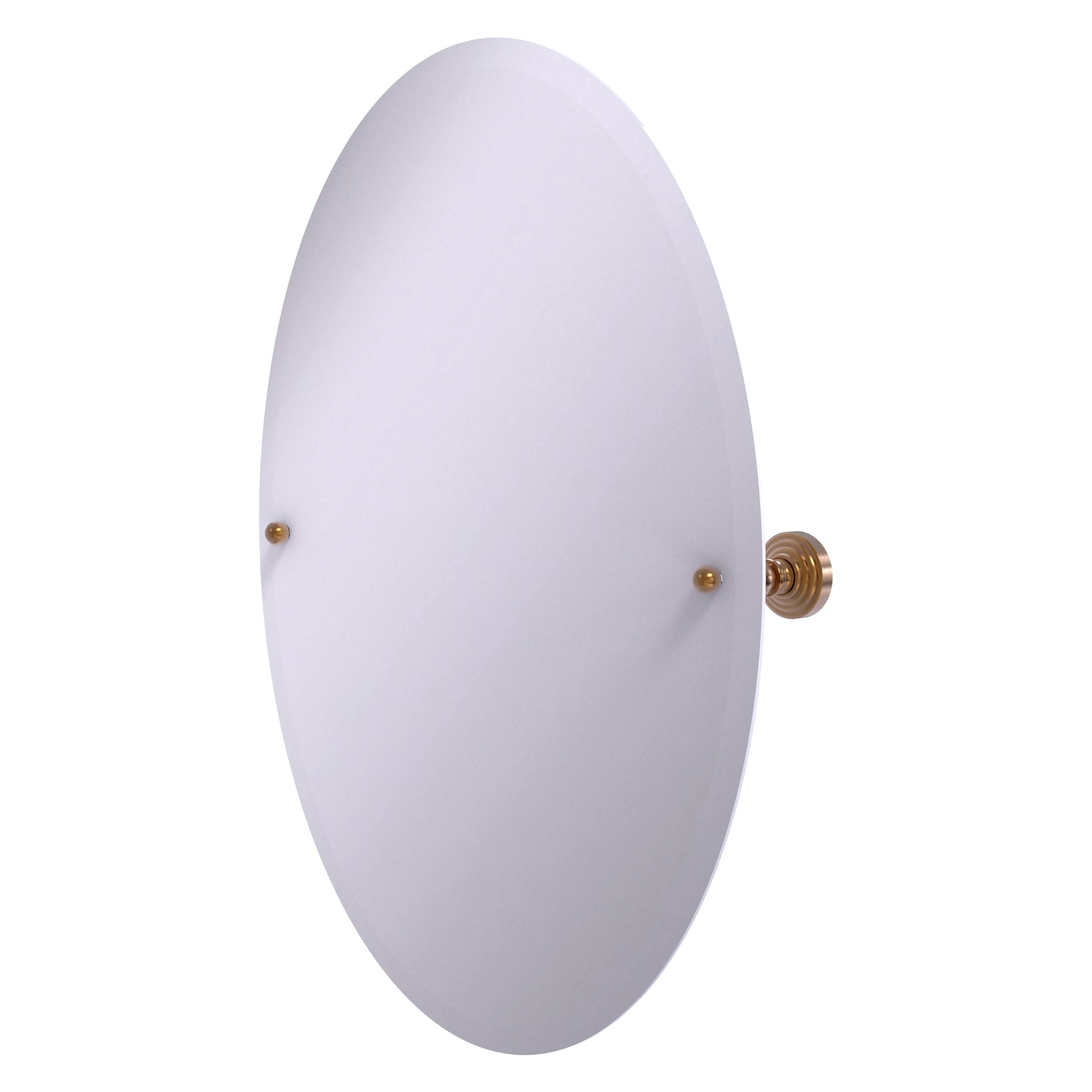 Allied Brass WP-91-BBR Waverly Place 21-Inches x 28-Inches Beveled Frameless Oval Tilting Bathroom Vanity Mirror ( Brushed Bronze )