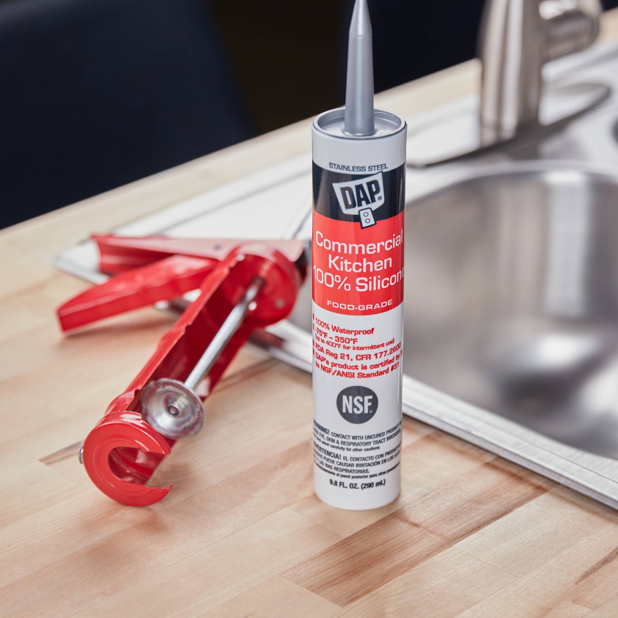 DAP Commercial Kitchen 9.8-oz Clear Silicone Caulk in the Caulk department  at