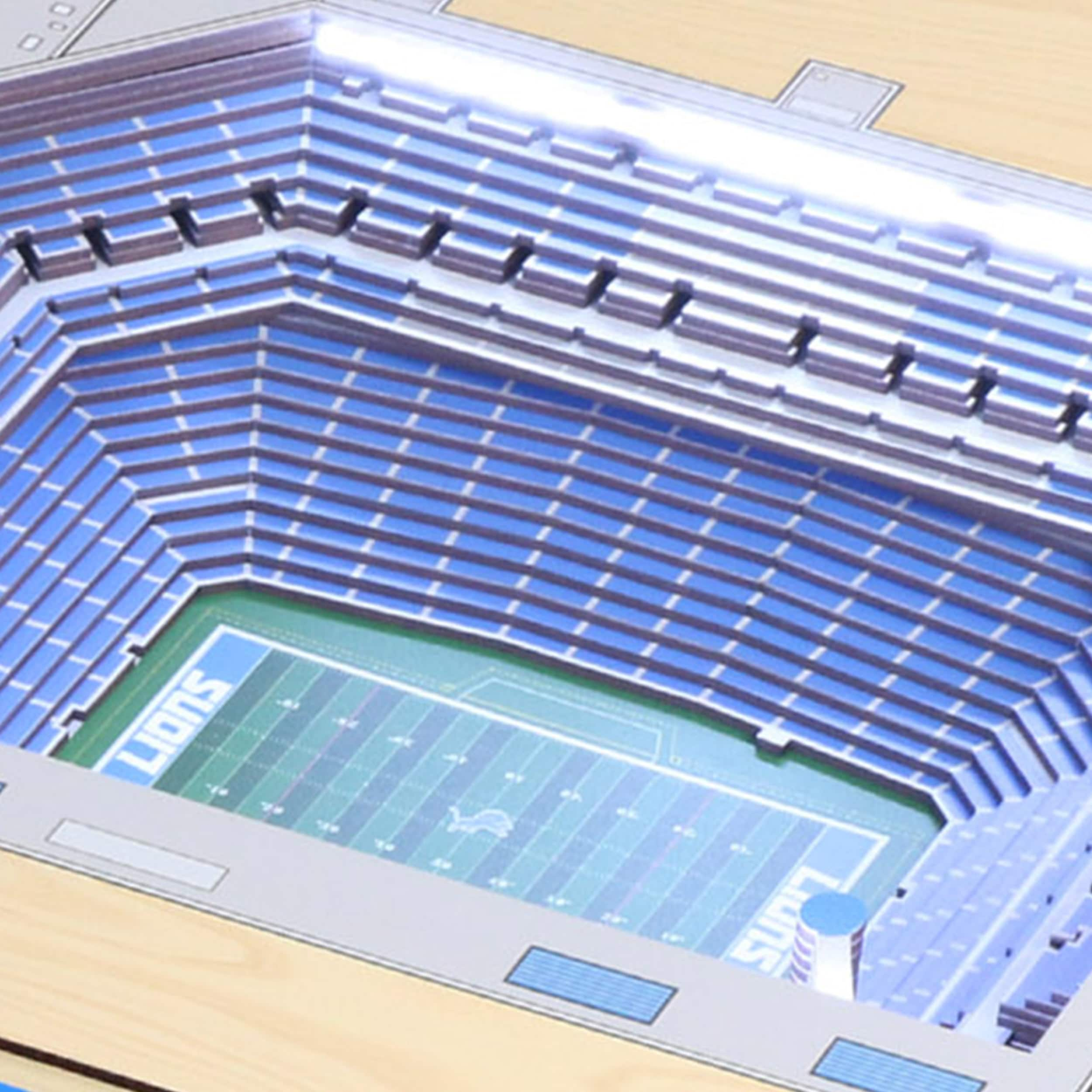 Detroit Lions, 3D Stadium View, Ford Field, Wall Art