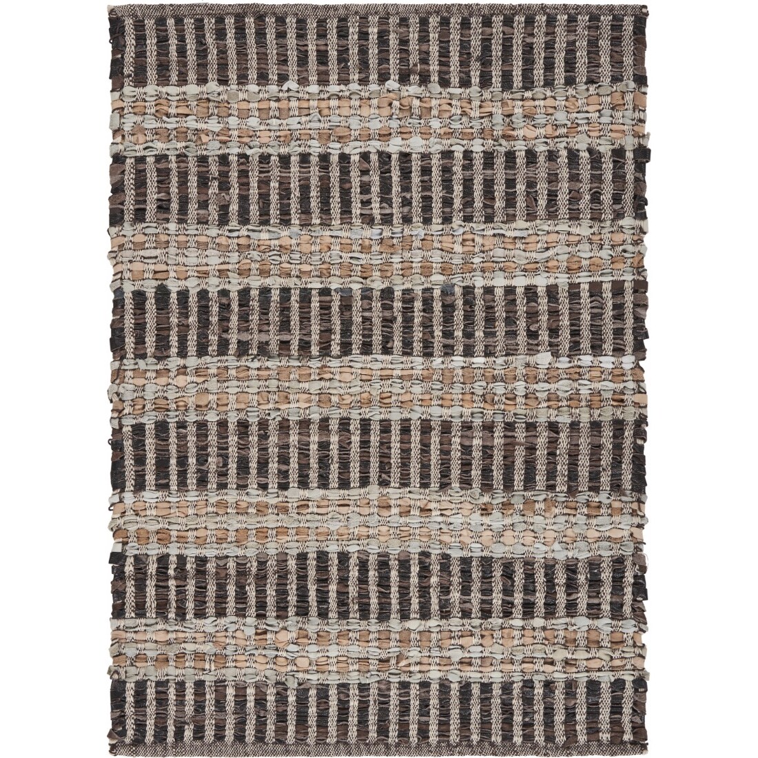 HomeRoots 4000394181 2 ft x 3 ft Brown and Tan Geometric Panel Scatter Rug