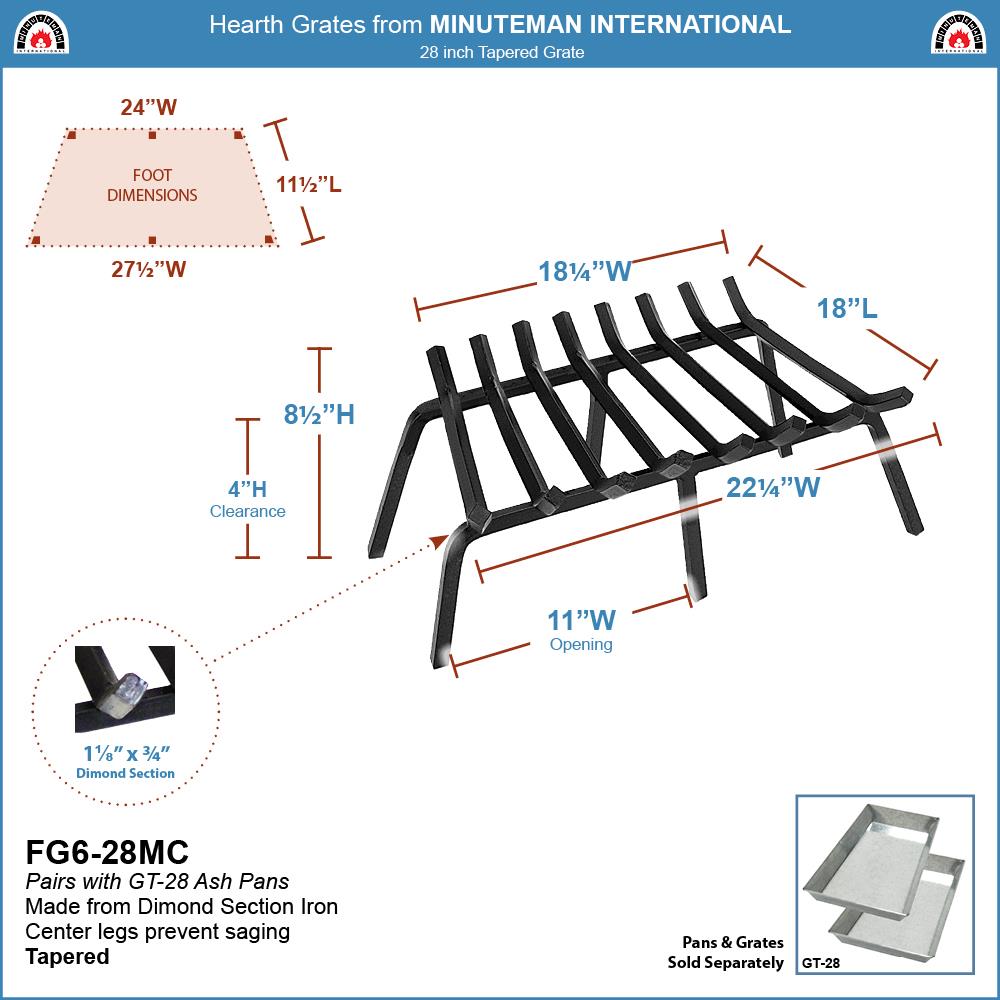 Minuteman International FG6-28MC Fireplace-Grates - View #2