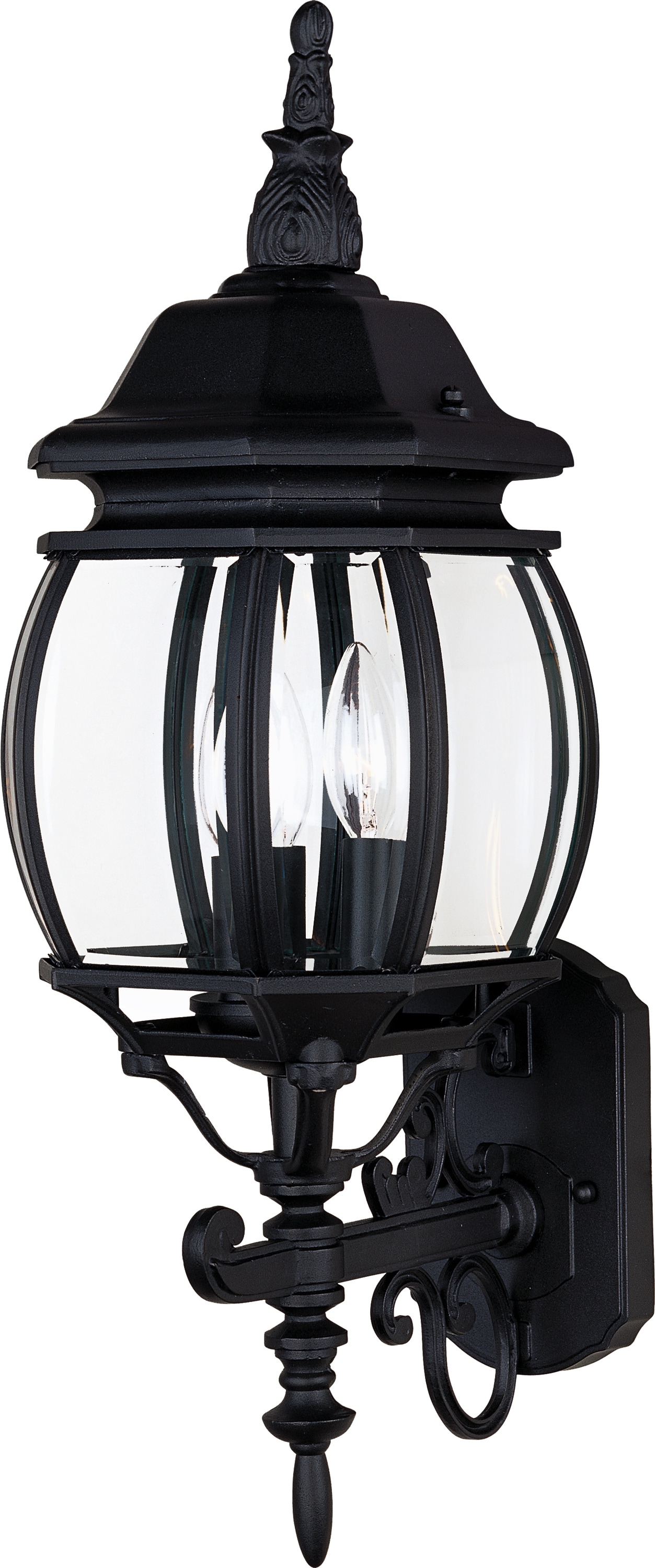 Maxim Lighting 1033BK Crown Hill 3 -Light 23.5-in H Matte Black Hardwired Outdoor Wall Light