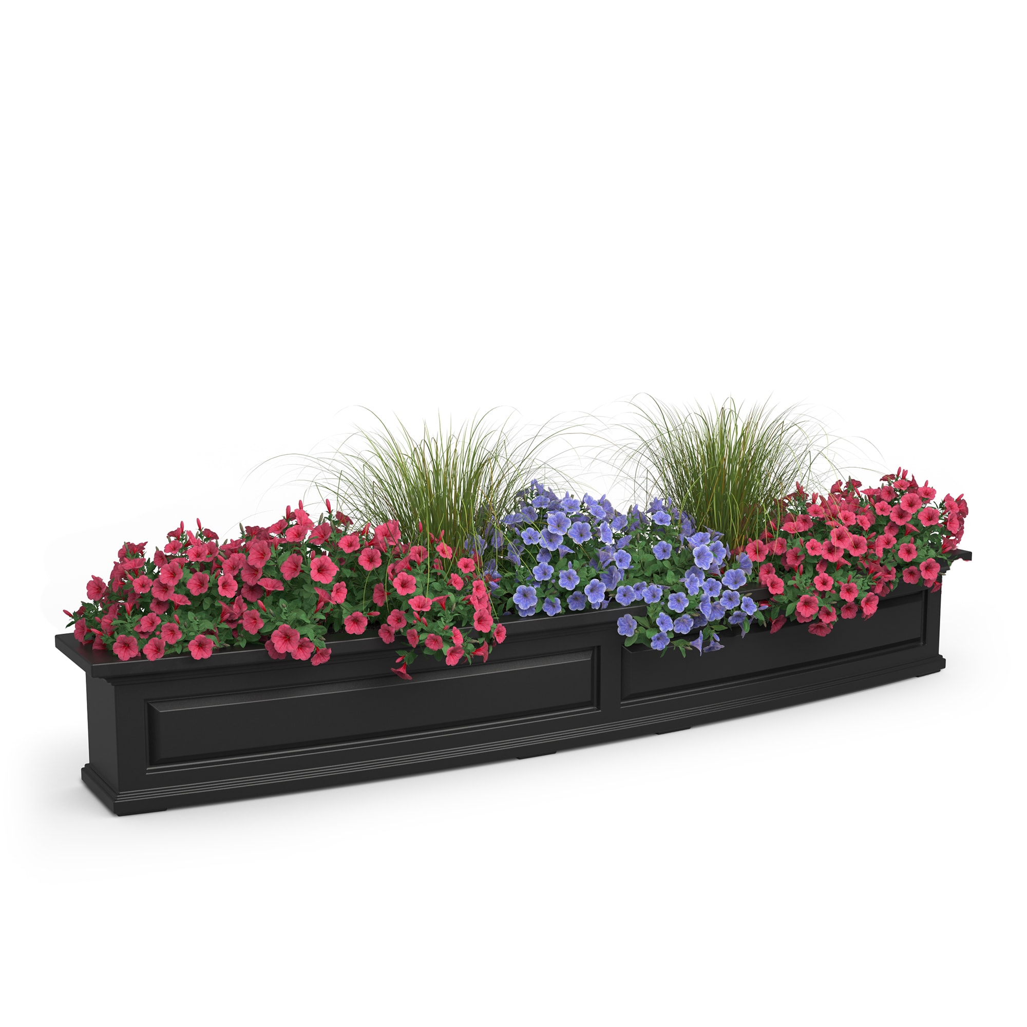 Rectangle 11.6-in W x 10.2-in H Black Resin Traditional Outdoor Window Box | - Mayne 4848-B