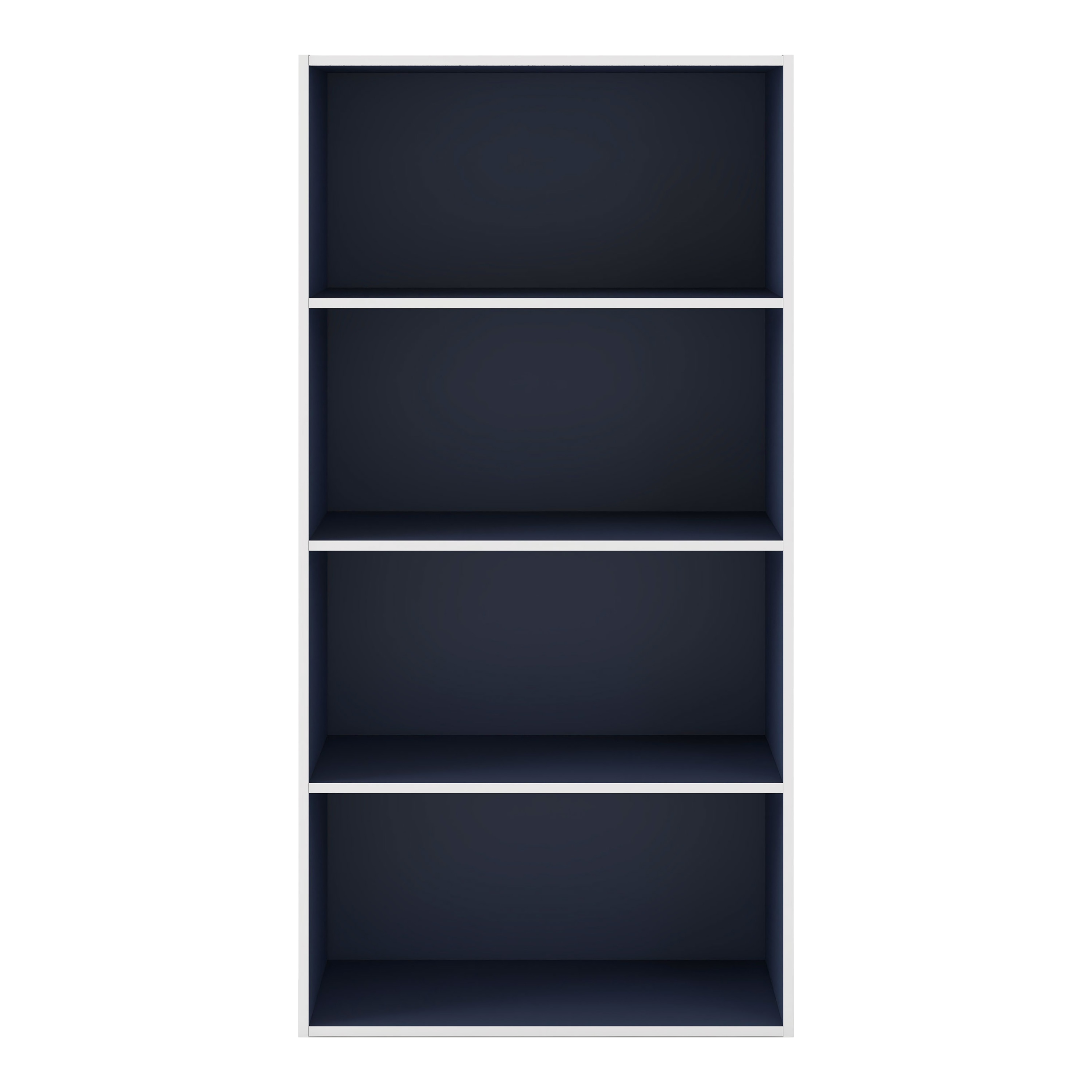 Quincy Steel Blue Composite 4-Tier Stackable Cube Bookcase