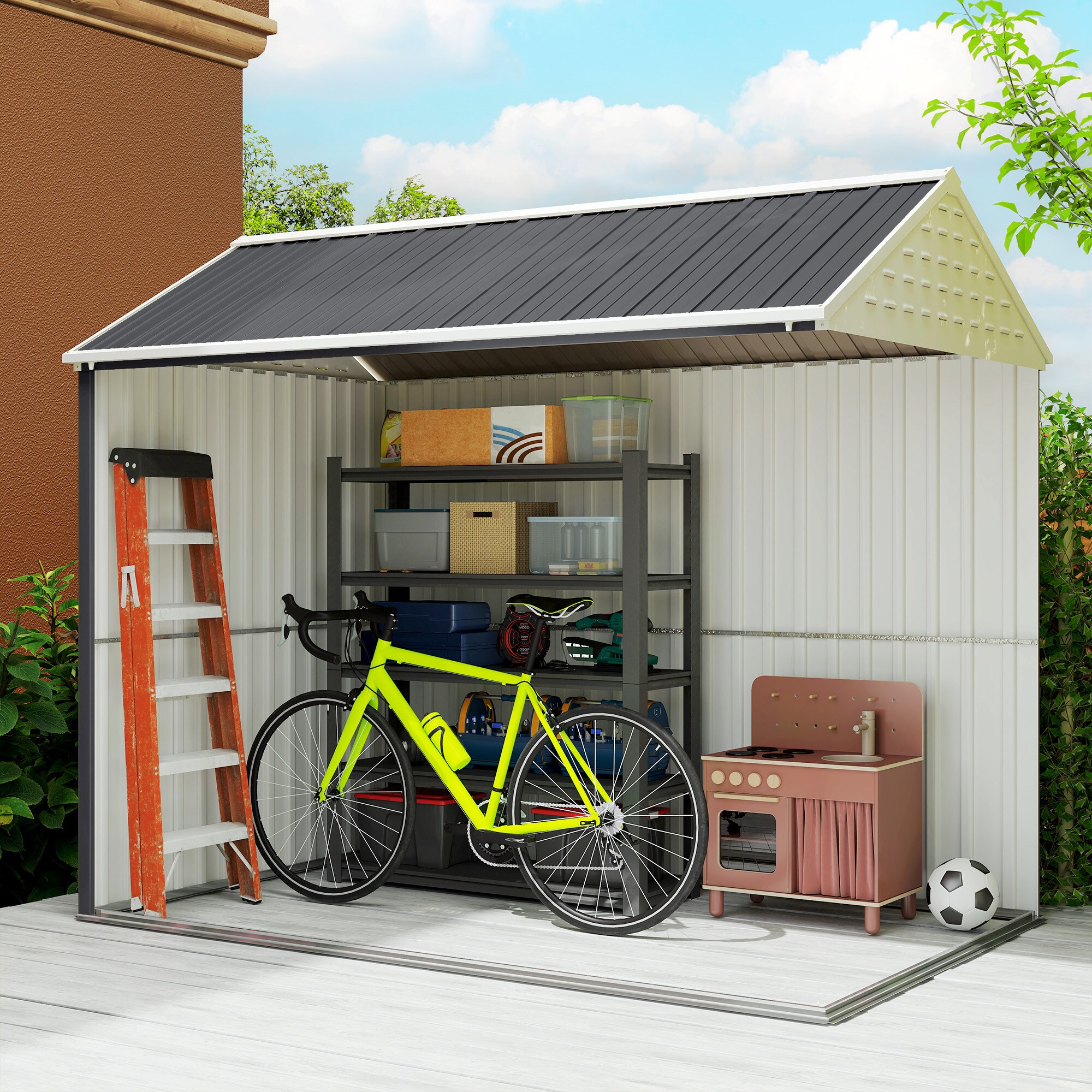Outsunny 845-331V01CG Metal-Storage-Buildings-Sheds - View #7